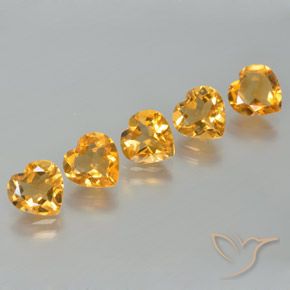 5.06ctw 天然 中橙金 黄水晶, 心形, VS
