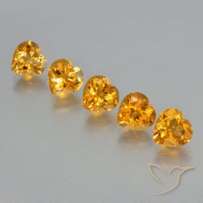 5.90克拉天然黄水晶，心形，VS