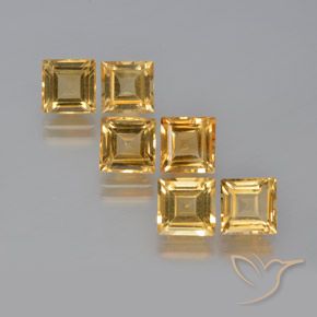 6.59ctw 天然 金色 黄水晶, 正方形, VS