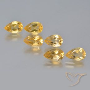 4.35ctw 天然 中金 黄水晶, 梨形, VS