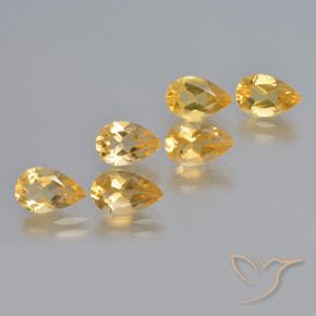 4.35克拉天然黄水晶，梨形，VS