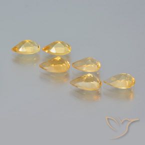 4.35克拉天然黄水晶，梨形，VS
