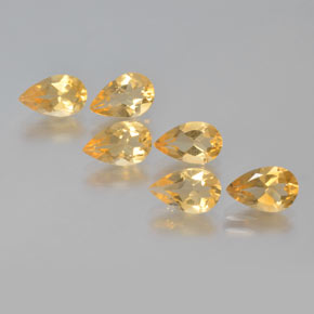 4.19天然金色黄水晶，梨形，8.1×5毫米，VS