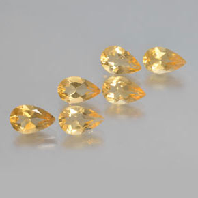 4.19天然金色黄水晶，梨形，8.1×5毫米，VS