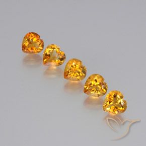 6.00克拉天然黄水晶，心形，VS