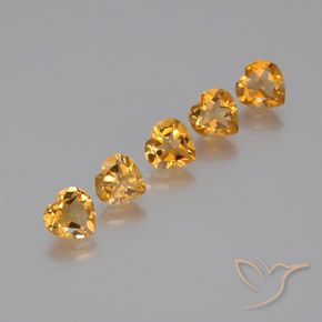 5.16天然金色黄水晶，心形，7.1×7毫米，VS