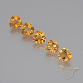 5.16天然金色黄水晶，心形，7.1×7毫米，VS