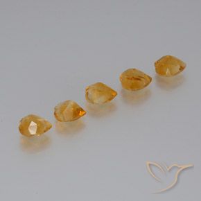 5.16天然金色黄水晶，心形，7.1×7毫米，VS