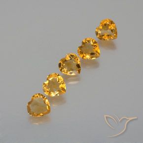 4.97ctw 天然 中浅橙金 黄水晶, 心形, VS