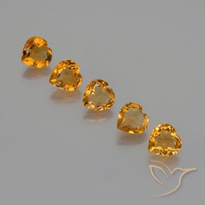 4.80克拉天然黄水晶，心形，VS