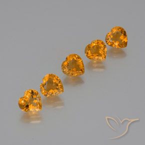 5.48ctw 天然 深橙金 黄水晶, 心形, VS