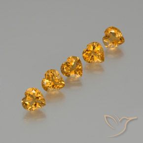 5.59ctw 天然 深橙金 黄水晶, 心形, VS