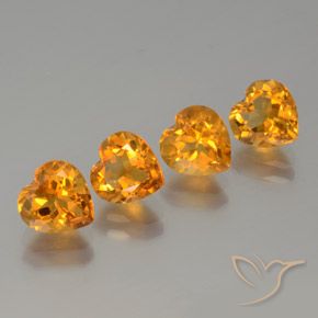 4.00ctw 天然 黄金色 黄水晶, 心形, VVS-VS