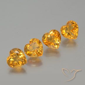 4.37ctw 天然 橙金 黄水晶, 心形, VVS-VS