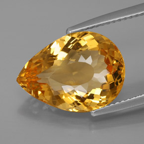 6.57克拉天然黄色黄水晶，梨形，15.7×11.5毫米，IF