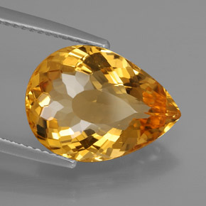 6.57克拉天然黄色黄水晶，梨形，15.7×11.5毫米，IF