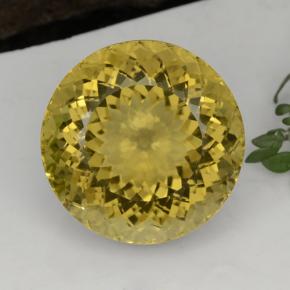 29.03克拉天然黄色黄水晶，圆形切割，19.92毫米，VVS