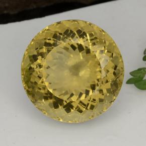 29.03克拉天然黄色黄水晶，圆形切割，19.92毫米，VVS