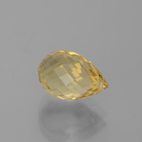 3.68克拉天然金色黄水晶，水滴珠形切工，11.3×7.4毫米，VVS