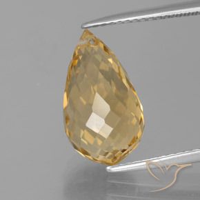 5.95ct 天然 中金 黄水晶, 泪滴形, VVS