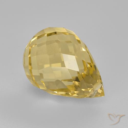 4.21克拉天然黄水晶，泪滴形，VVS-VS