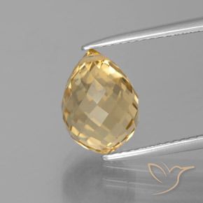 4.38ct 天然 金色 黄水晶, 泪滴形, VVS