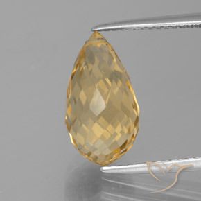 5.32ct 天然 金色 黄水晶, 泪滴形, VVS