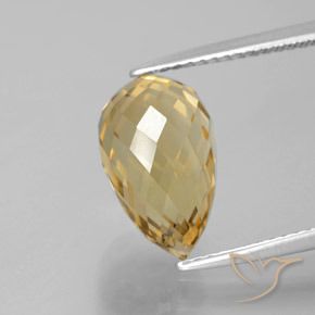 4.83ct 天然 中金 黄水晶, 泪滴形, VVS-VS