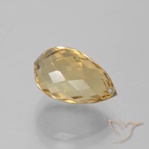 4.83克拉天然黄水晶，泪滴形，VVS-VS