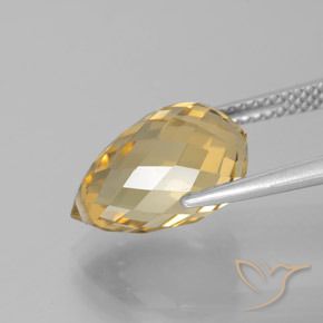 4.83克拉天然黄水晶，泪滴形，VVS-VS