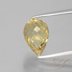 4.73ct 天然 金色 黄水晶, 泪滴形, VVS