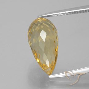 6.05ct 天然 黄金色 黄水晶, 泪滴形, VVS-VS