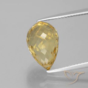 5.63ct 天然 金色 黄水晶, 泪滴形, VVS