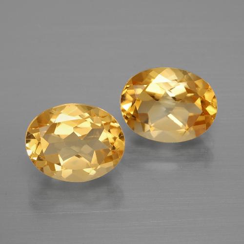 3.84天然金色黄水晶，椭圆形切割，9.1×7.1毫米，VVS-VS