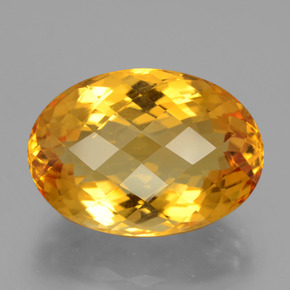 18.14克拉天然黄金色黄水晶，椭圆形切割，20.1×14.2毫米，VVS