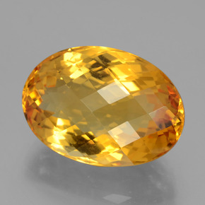18.14克拉天然黄金色黄水晶，椭圆形切割，20.1×14.2毫米，VVS