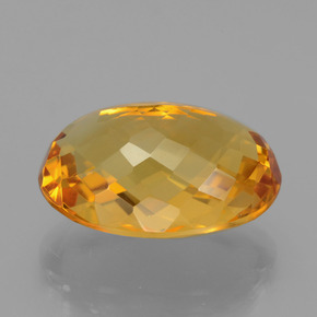 18.14克拉天然黄金色黄水晶，椭圆形切割，20.1×14.2毫米，VVS