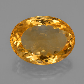 17.29克拉天然金色黄水晶，椭圆形切割，19.9×14.9毫米，VVS