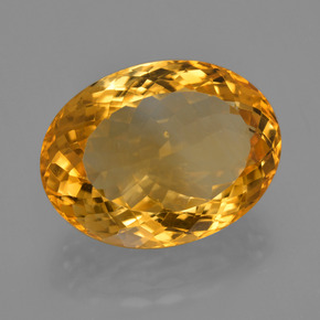 17.29克拉天然金色黄水晶，椭圆形切割，19.9×14.9毫米，VVS