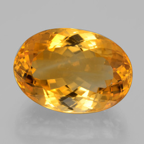 15.12克拉天然金色黄水晶，椭圆形切割，18.5×13.1毫米，VVS