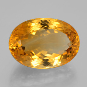 15.12克拉天然金色黄水晶，椭圆形切割，18.5×13.1毫米，VVS