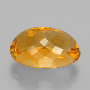 15.12克拉天然金色黄水晶，椭圆形切割，18.5×13.1毫米，VVS