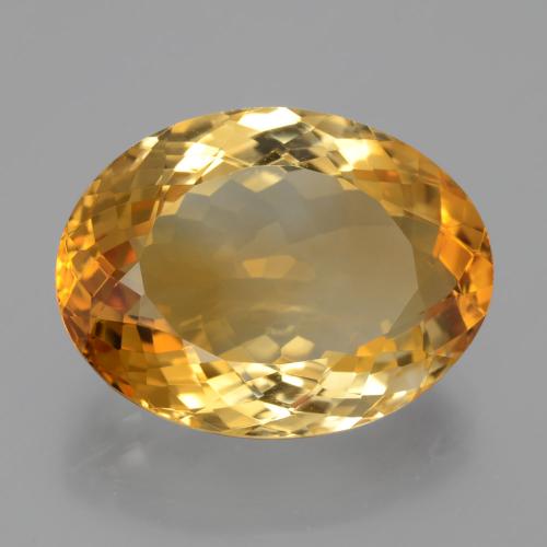 13.42克拉天然金色黄水晶，椭圆形切割，18.7×14.1毫米，VVS