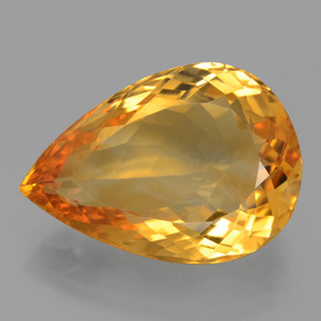 14.43克拉天然黄色黄水晶，梨形，20.4×14.4毫米，VVS