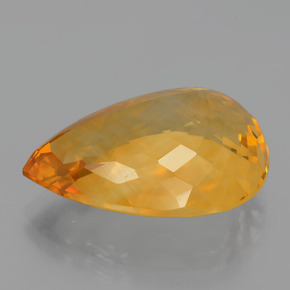14.43克拉天然黄色黄水晶，梨形，20.4×14.4毫米，VVS
