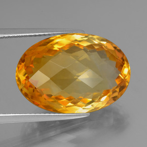 15.93克拉天然金色黄水晶，椭圆形切割，20.2×14.2毫米，VVS