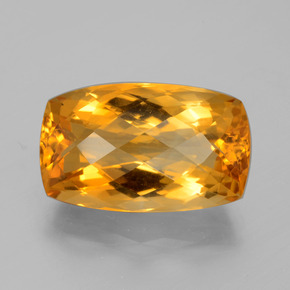 11.75克拉天然黄金色黄水晶，垫形剪裁，18.4×11.2毫米，VVS