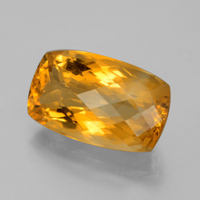 11.75克拉天然黄金色黄水晶，垫形剪裁，18.4×11.2毫米，VVS