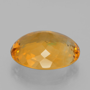 12.91克拉天然金色黄水晶，椭圆形切割，18.3×14.2毫米，VVS