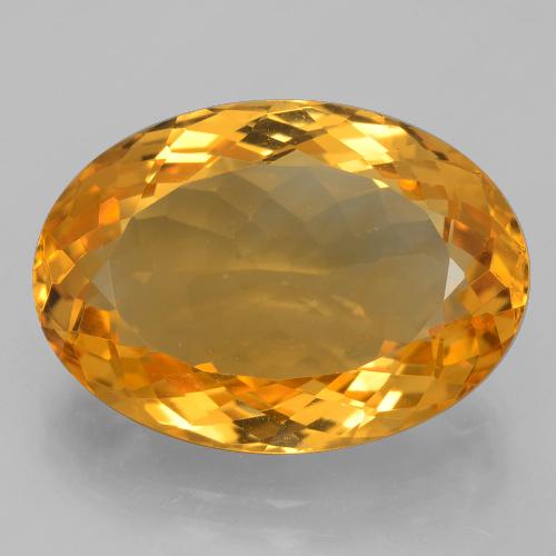 14.30克拉天然金色黄水晶，椭圆形切割，19.8×14.1毫米，VVS